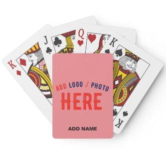 STYLISH MODERN CUSTOM SALMON PINK VERIFIED BRANDED POKER CARDS