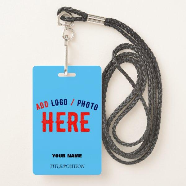 STYLISH MODERN CUSTOM SWAG SKY BLUE BRAND LANYARD BADGE