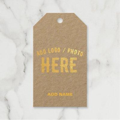STYLISH MODERN CUSTOMIZABLE BLACK VERIFIED BRANDED FOIL GIFT TAGS