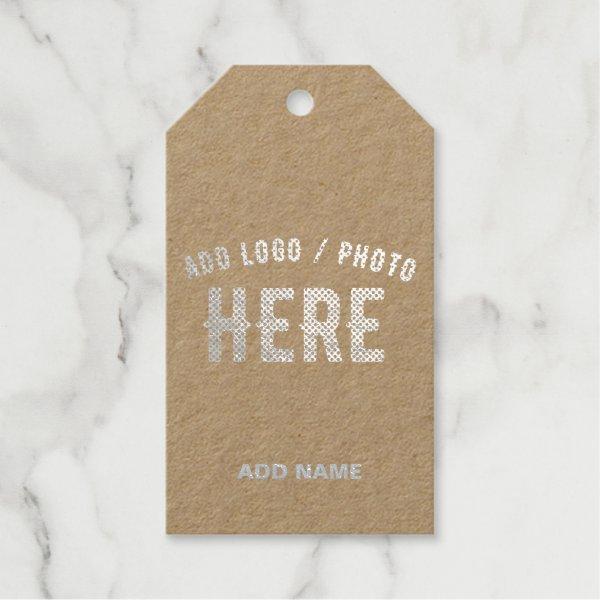 STYLISH MODERN CUSTOMIZABLE BLACK VERIFIED BRANDED FOIL GIFT TAGS