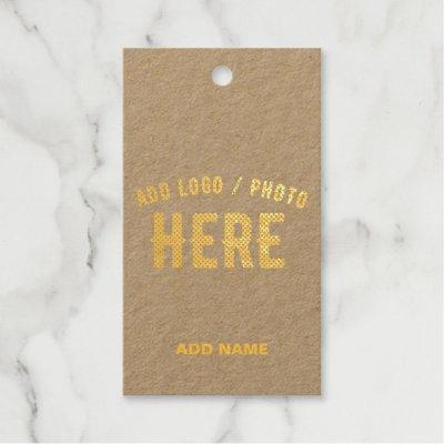STYLISH MODERN CUSTOMIZABLE BLACK VERIFIED BRANDED FOIL GIFT TAGS