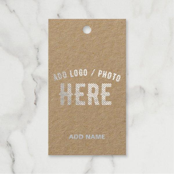 STYLISH MODERN CUSTOMIZABLE BLACK VERIFIED BRANDED FOIL GIFT TAGS