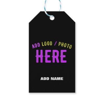 STYLISH MODERN CUSTOMIZABLE BLACK VERIFIED BRANDED GIFT TAGS