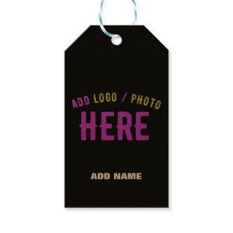 STYLISH MODERN CUSTOMIZABLE BLACK VERIFIED BRANDED GIFT TAGS