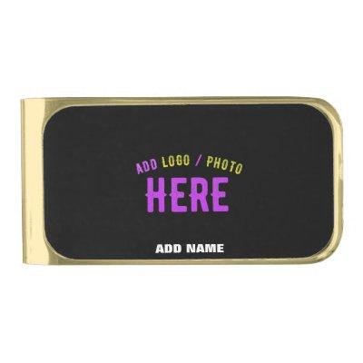 STYLISH MODERN CUSTOMIZABLE BLACK VERIFIED BRANDED GOLD FINISH MONEY CLIP