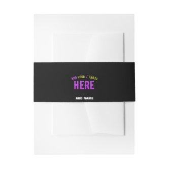 STYLISH MODERN CUSTOMIZABLE BLACK VERIFIED BRANDED INVITATION BELLY BAND