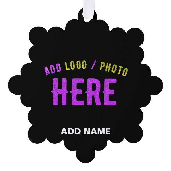 STYLISH MODERN CUSTOMIZABLE BLACK VERIFIED BRANDED ORNAMENT CARD