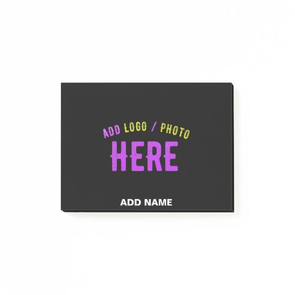 STYLISH MODERN CUSTOMIZABLE BLACK VERIFIED BRANDED POST-IT NOTES