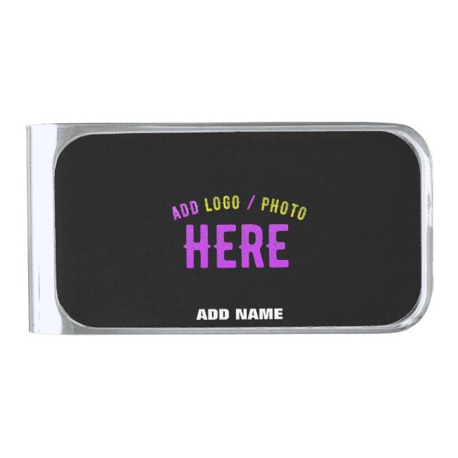STYLISH MODERN CUSTOMIZABLE BLACK VERIFIED BRANDED SILVER FINISH MONEY CLIP