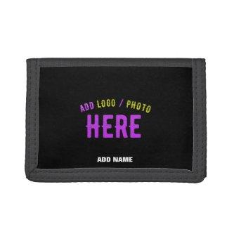 STYLISH MODERN CUSTOMIZABLE BLACK VERIFIED BRANDED TRIFOLD WALLET