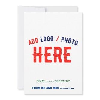 STYLISH MODERN CUSTOMIZABLE WHITE VERIFIED BRANDED HOLIDAY CARD