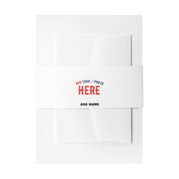 STYLISH MODERN CUSTOMIZABLE WHITE VERIFIED BRANDED INVITATION BELLY BAND