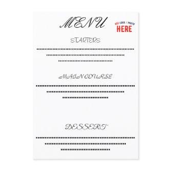 STYLISH MODERN CUSTOMIZABLE WHITE VERIFIED BRANDED MENU