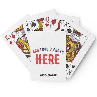 STYLISH MODERN CUSTOMIZABLE WHITE VERIFIED BRANDED POKER CARDS