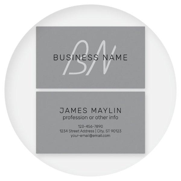 Stylish Modern Editable Name | Black & Dark Gray