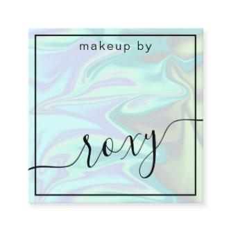 Stylish modern elegant chick holographic makeup square
