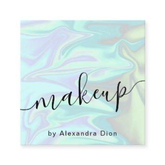 Stylish modern elegant chick holographic makeup square