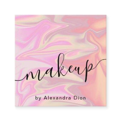 Stylish modern elegant chick holographic makeup square