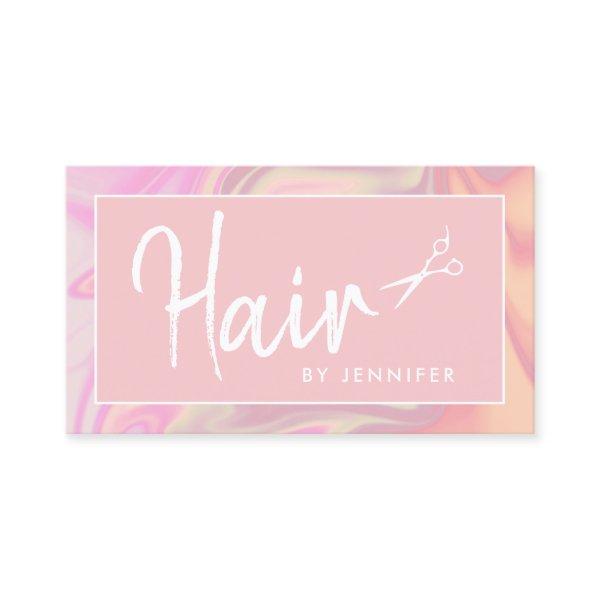 Stylish modern elegant holographic hairstylist