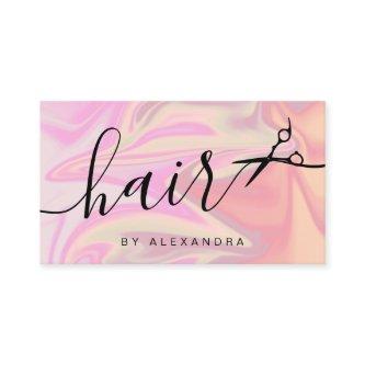 Stylish modern elegant holographic hairstylist