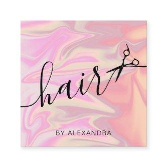 Stylish modern elegant holographic hairstylist square
