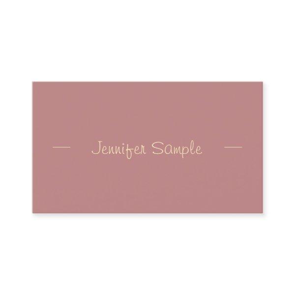 Stylish Modern Gold Hand Script Chic Red Brown