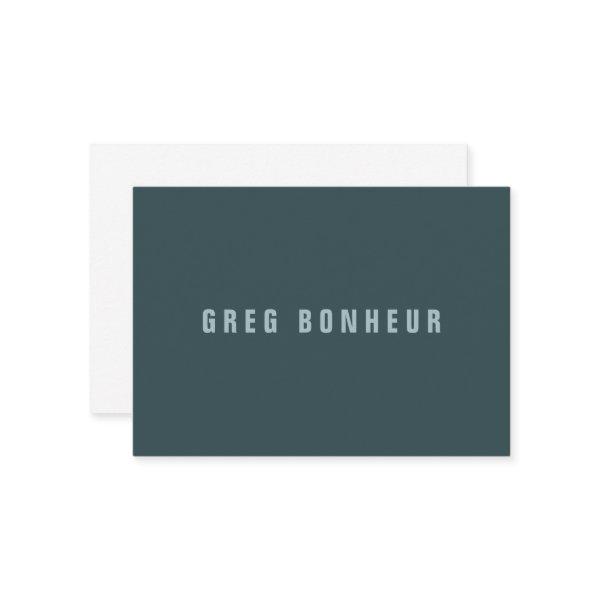 Stylish Modern Looking Name | Blue Gray Enclosure Card