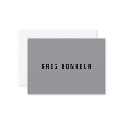 Stylish Modern Looking Name | Gray & Black Enclosure Card