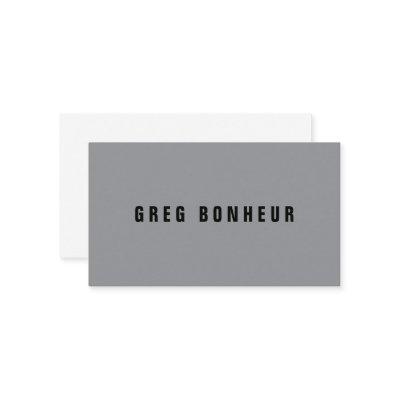 Stylish Modern Looking Name | Gray & Black Enclosure Card