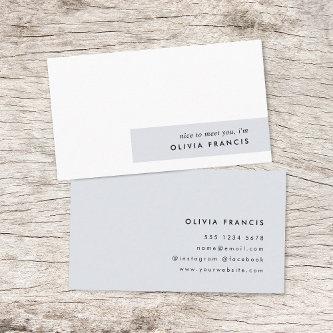 Stylish Modern Minimal Blue Gray Colorblock