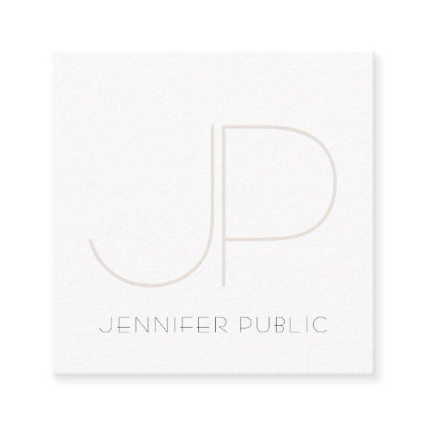 Stylish Modern Monogram Design Professional Plain Square