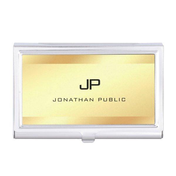 Stylish Modern Monogram Gold Look Template  Case