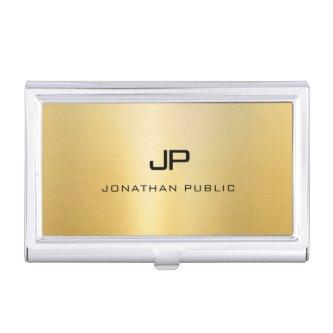 Stylish Modern Monogrammed Elegant Gold Look  Case