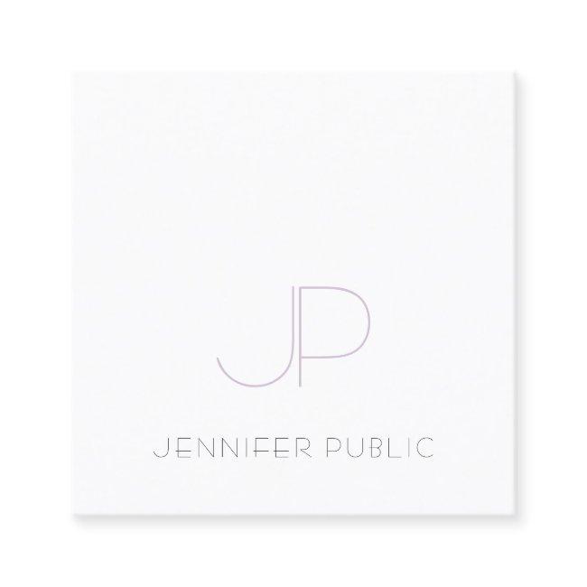 Stylish Modern Monogrammed Popular Elegant Plain Square