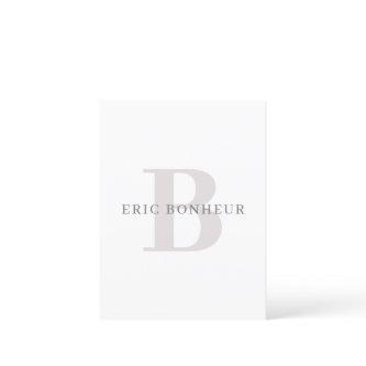 Stylish Modern Name & Monogram Postcard