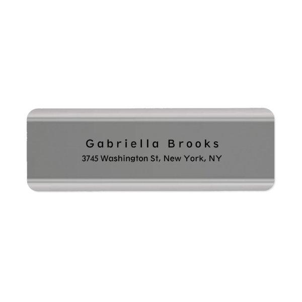 Stylish Modern Plain Elegant Unique Grey Label