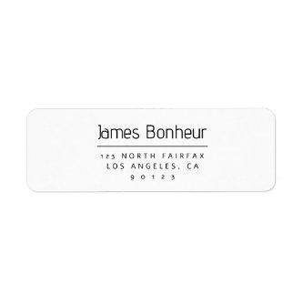 Stylish Modern Return Address Black & White Label