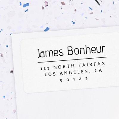 Stylish Modern Return Address Black & White Label