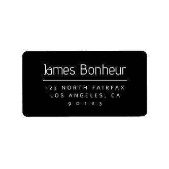Stylish Modern Return Address Black & White Label