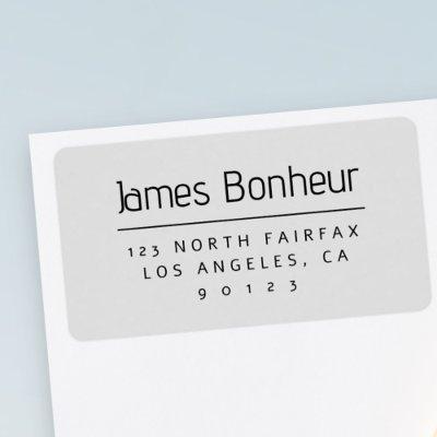 Stylish Modern Return Address Grey & White Label