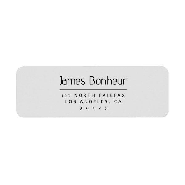 Stylish Modern Return Address Grey & White Label