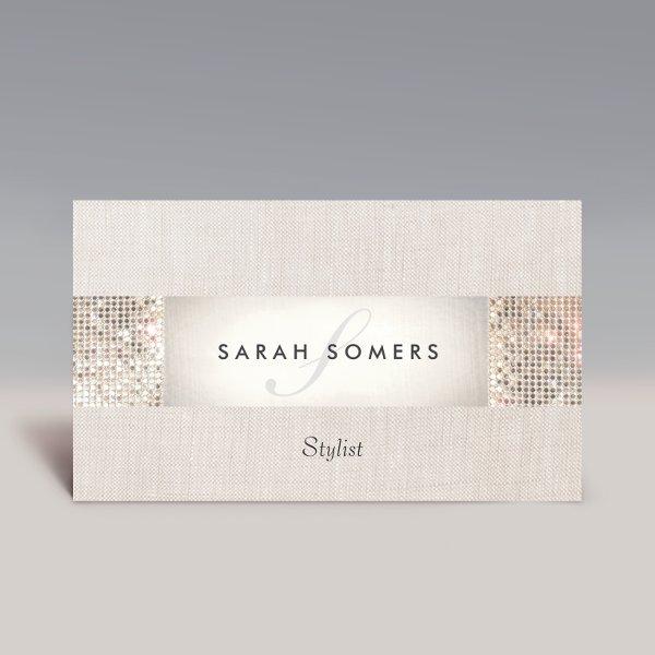 Stylish Modern Silver Sequin Monogram Beauty