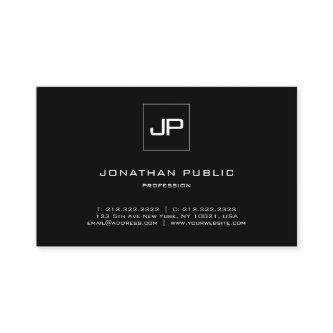 Stylish Monogram Black White Plain Professional