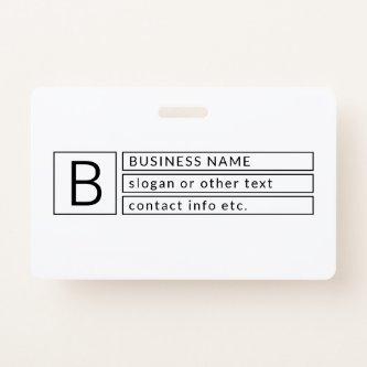 Stylish Monogram & Business Name (or other text) Badge