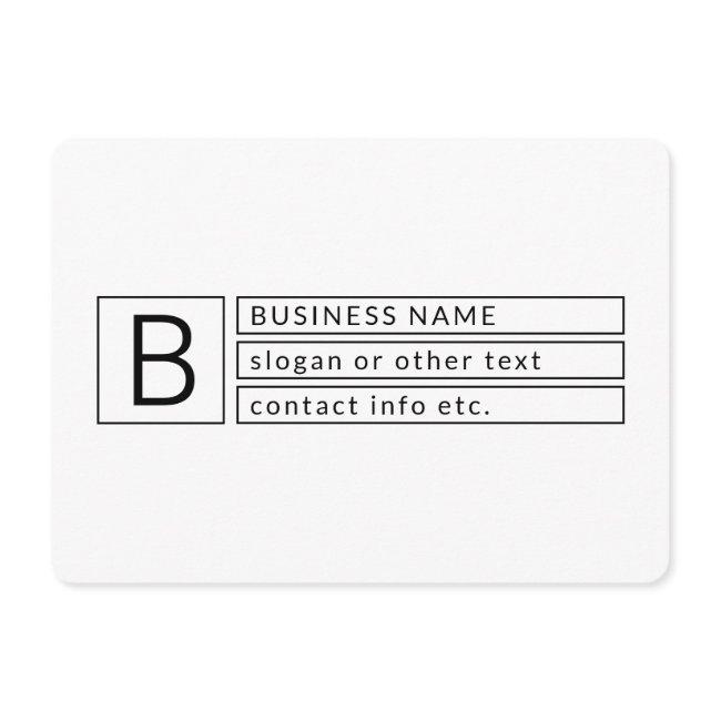 Stylish Monogram & Business Name (or other text) Enclosure Card
