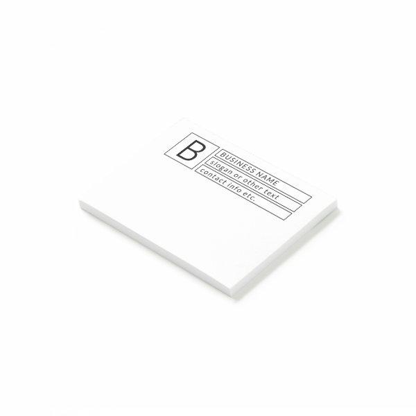 Stylish Monogram & Business Name (or other text) Post-it Notes