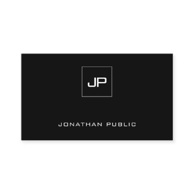 Stylish Monogram Modern Black White Template Cool