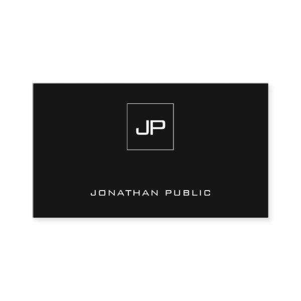 Stylish Monogram Modern Black White Template Cool