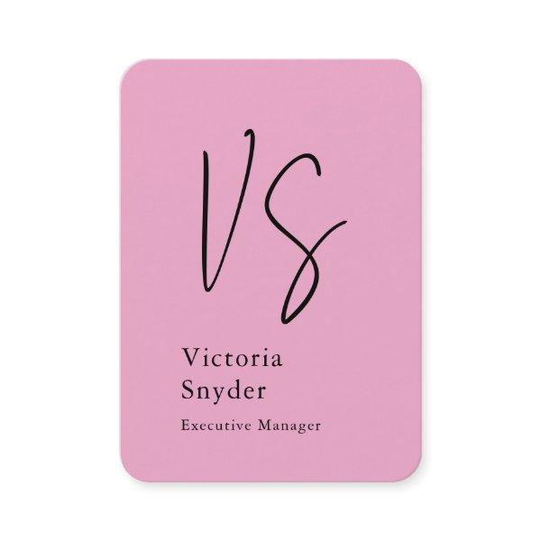 Stylish Monogram Professional Light Pink