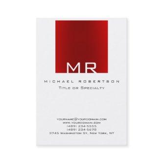 Stylish Monogram White Dark Red